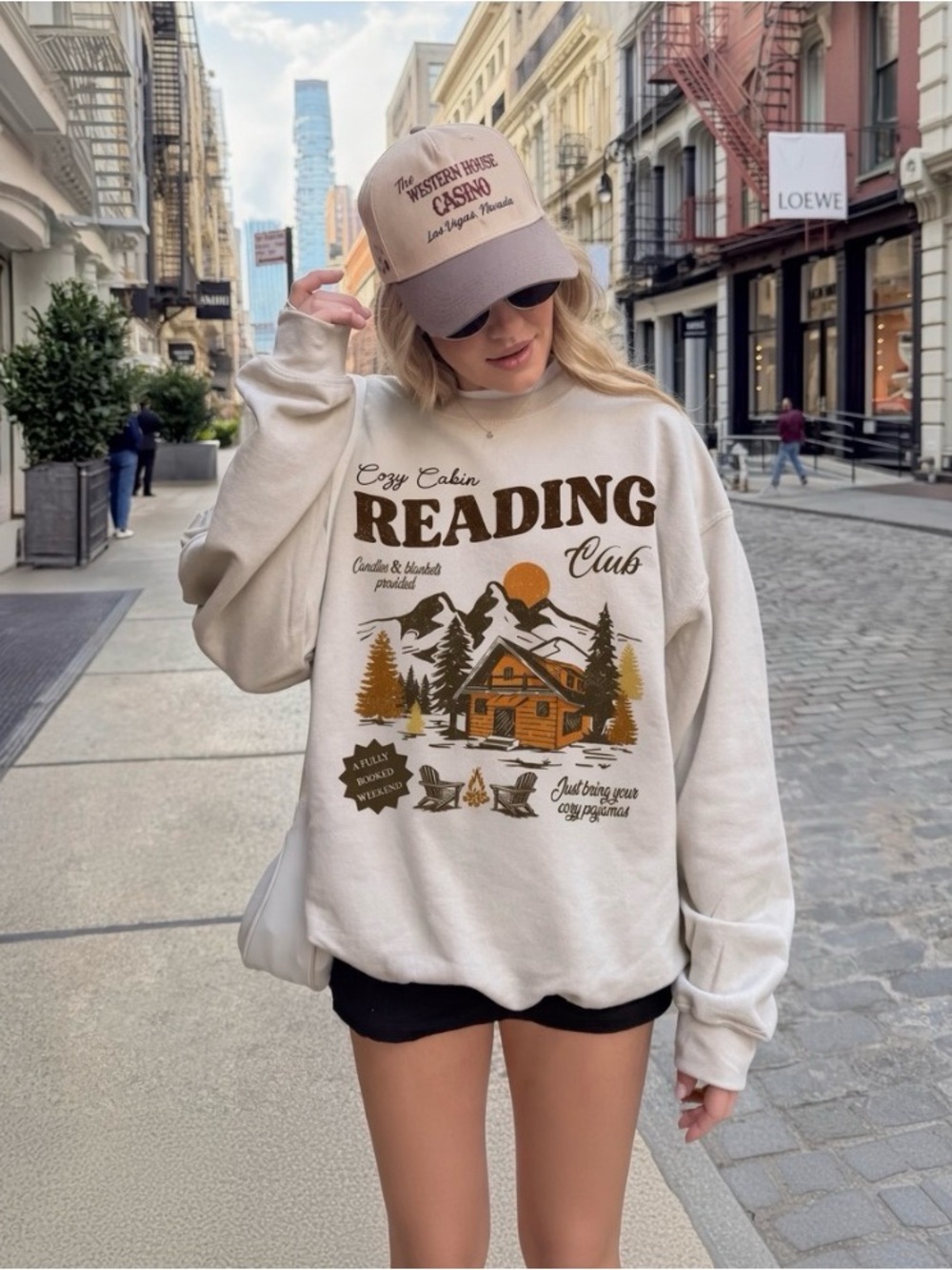 Cozy Cabin Book Club Sweatshirt, Late Night Reader Bookish Sweatshirt